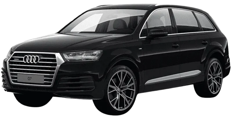 A black Audi Q7 premium SUV vehicle