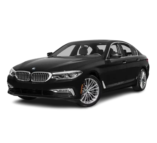 Black BMW 540i luxury sedan.